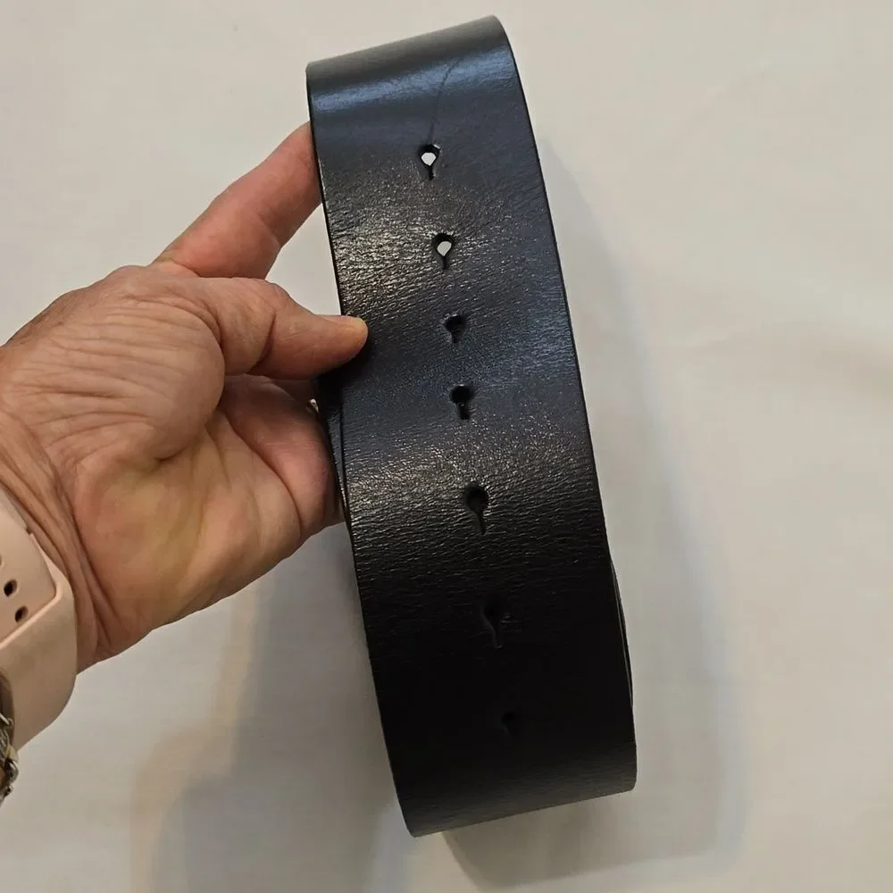Balibelts Studio Black‎ Leather Silver Studded  Belt Small NWOT!